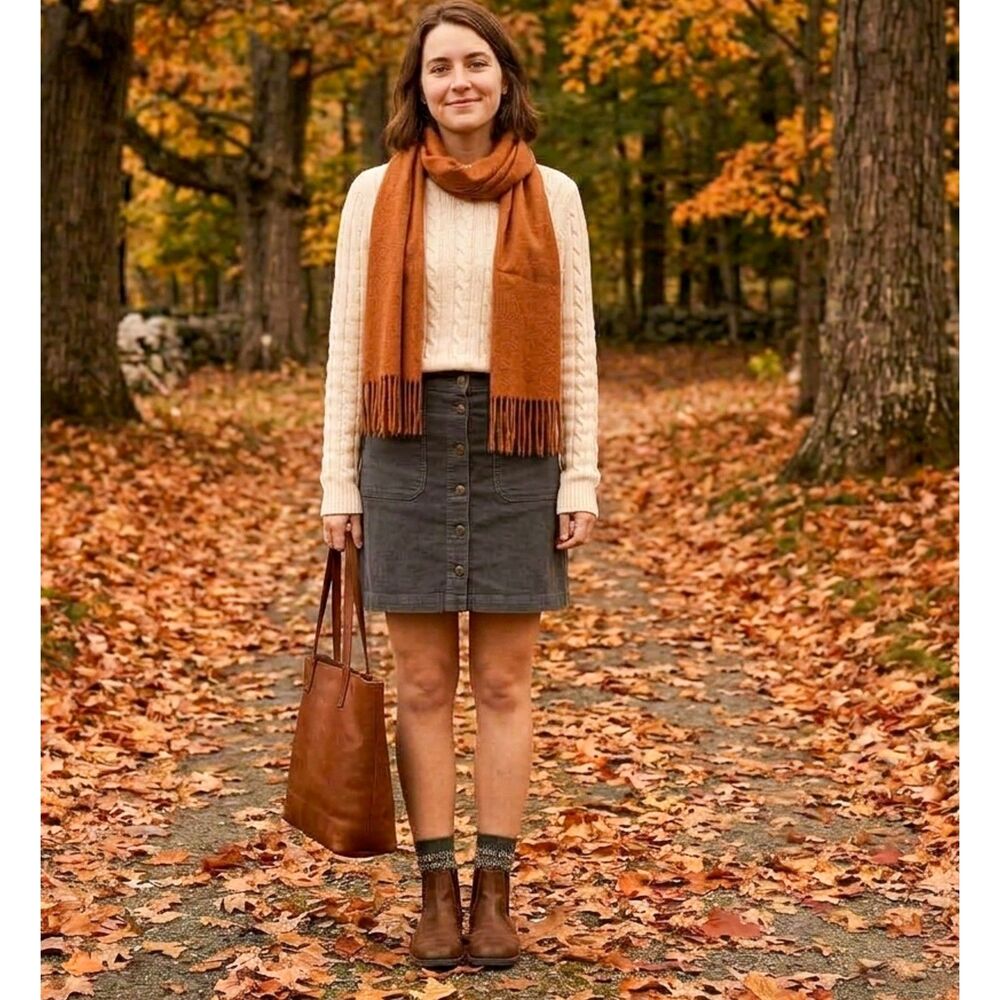 J CREW Re-Imagined Corduroy Gray Button Up Skirt Size 6